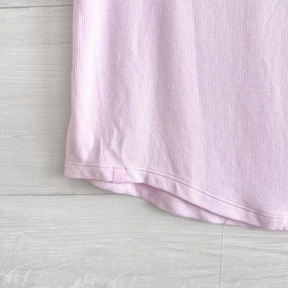 Lululemon - Pale pink scoop neck ribbed short sleeve t-shirt, sz 12 - Picture 4 of 9